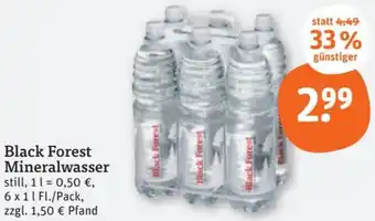 tegut Black Forest Mineralwasser 6x1 L-Fl. Angebot