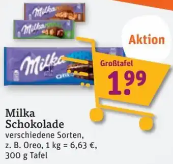 tegut Milka Schokolade 300 g Tafel Angebot