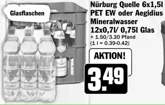 Hit Nürburg Quelle 6x1,5 L PET EW oder Aegidius Mineralwasser 12x0,7/0,75 L Glas Angebot