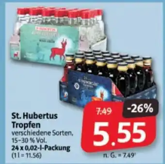 Markant Markt St. Hubertus Tropfen verschiedene Sorten, 15-30% Vol. 24 x 0,02-L Angebot