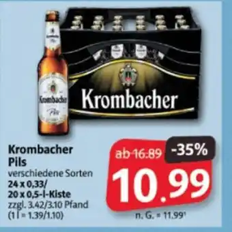 Markant Markt Krombacher Pils verschiedene Sorten 24 x 0,33/ 20 x 0,5-L Angebot