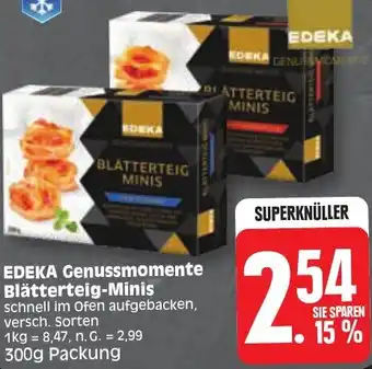 Edeka EDEKA Genussmomente Blätterteig-Minis 300g Packung Angebot