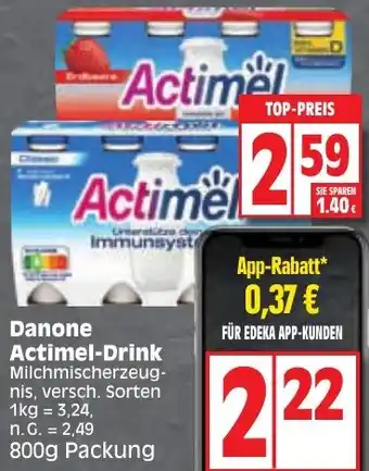 Edeka Danone Actimel-Drink 800 g Packung Angebot