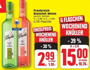 Edeka Frankreich Blanchet Weine 0,75 L Flasche Angebot