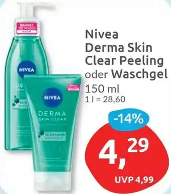 Budni Nivea Derma Skin Clear Peeling oder Waschgel 150 ml Angebot