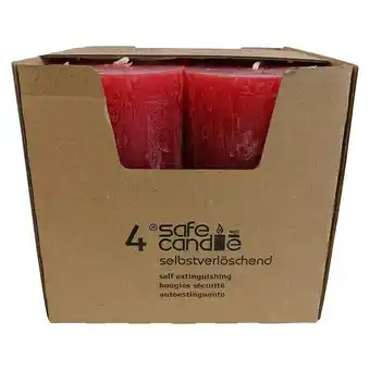 Bauhaus Stumpenkerzen-set rustic safe candle (4 stk., ø x h: 6 x 8 cm, rubin) Angebot