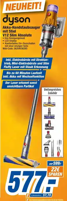 expert Octomedia Dyson Akku Handstaubsauger mit Stiel V12 Slim Absolute Angebot