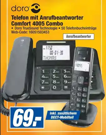 expert Octomedia Doro Telefon mit Anrufbeantworter Comfort 4005 Combo Angebot