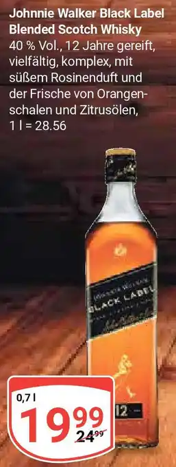 Globus Johnnie Walker Black Label Blended Scotch Whisky 0,7 L Angebot