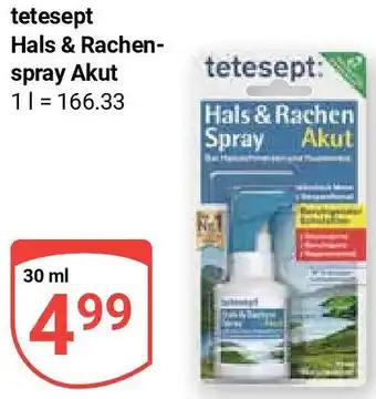 Globus tetesept Hals & Rachenspray Akut 30 ml Angebot