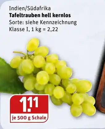 REWE Center Indien/Südafrika Tafeltrauben hell kernlos 500g Angebot