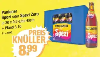 V Markt Paulaner Spezi oder Spezi Zero 20 x 0,5 Liter Kiste Angebot