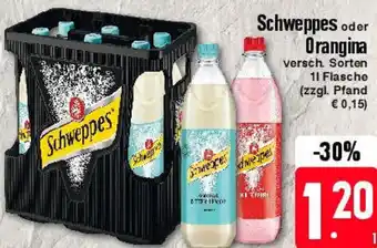 Edeka Schweppes oder Orangina 1 L Flasche Angebot