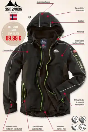 V Markt NORDBERG SOFTSHELLJACKE Angebot