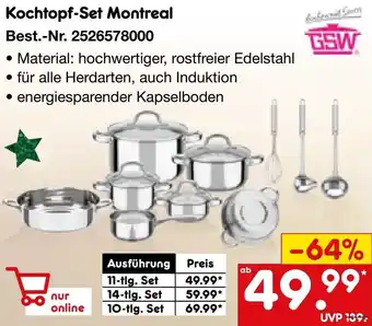 Netto Marken-Discount GSW Kochtopf-Set Montreal Angebot