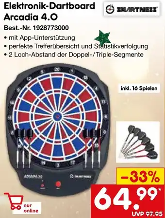 Netto Marken-Discount Smartness Elektronik-Dartboard Arcadia 4.0 Angebot