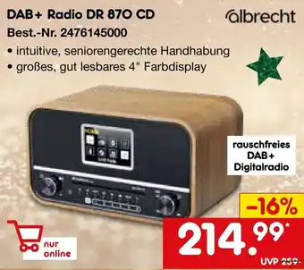 Netto Marken-Discount albrecht DAB+ Radio DR 870 CD Angebot