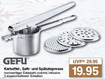 Famila Nord West GEFU Kartoffel, Saft und Spätzlepresse Angebot