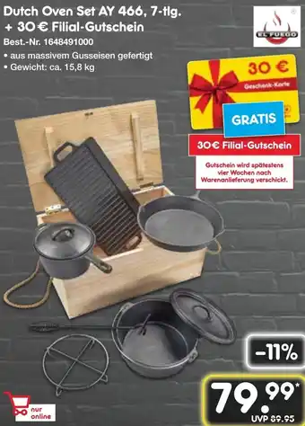 Netto Marken-Discount EL FUEGO Dutch Oven Set AY 466, 7-tlg. Angebot