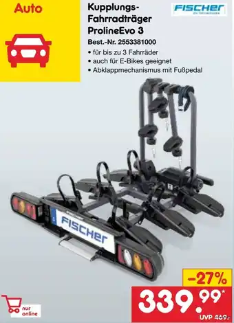 Netto Marken-Discount FISCHER Kupplungs-Fahrradträger ProlineEvo 3 Angebot