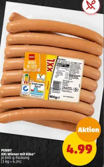 PENNY PENNY XXL Wiener mit Käse 800 g Packung Angebot