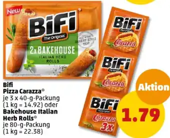 PENNY Bifi Pizza Carazza 3x40 g oder Bakehouse Italian Herb Rolls 80 g Packung Angebot