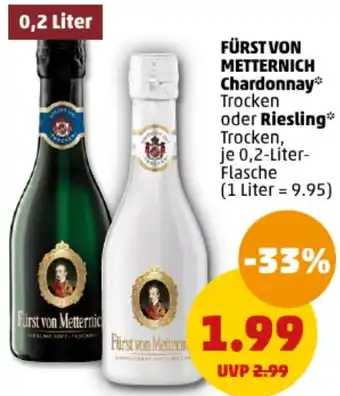 PENNY FÜRST VON METTERNICH Chardonnay oder Riesling 0,2 Liter Angebot