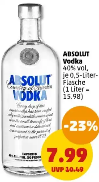 PENNY Absolut Vodka 0,5 Liter Flasche Angebot