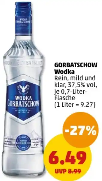 PENNY GORBATSCHOW Wodka 0,7 Liter Flasche Angebot