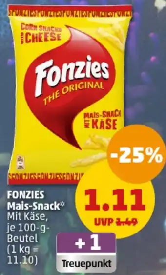 PENNY Fonzies Mais-Snack 100 g Beutel Angebot