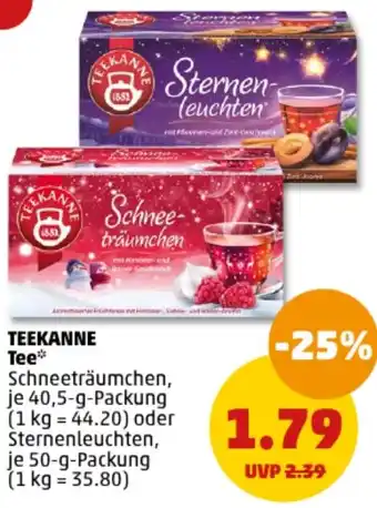 PENNY TEEKANNE Tee 40,5 g/50 g Packung Angebot