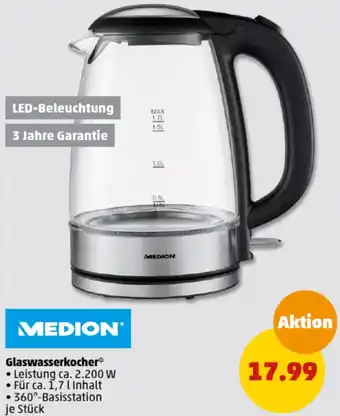 PENNY MEDION Glaswasserkocher Angebot