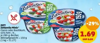 PENNY ZOTT Zottarella Minis 280 g Becher Angebot