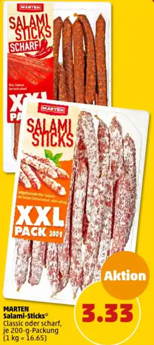 PENNY MARTEN Salami-Sticks 200 g Packung Angebot