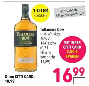 CITTI Markt Tullamore Dew Irish Whiskey, 40% Vol. 1-L Angebot