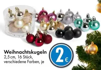 TEDi Weihnachtskugeln 2,5 cm, 16 Stück, verschiedene Farben Angebot