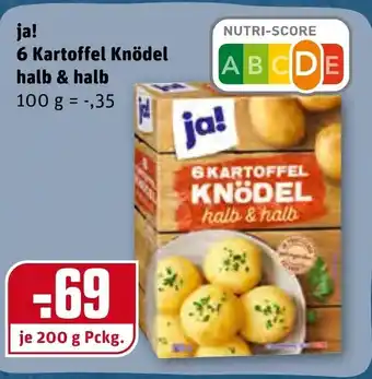 REWE Center Ja! 6 Kartoffel Knödel halb & halb 200g Angebot