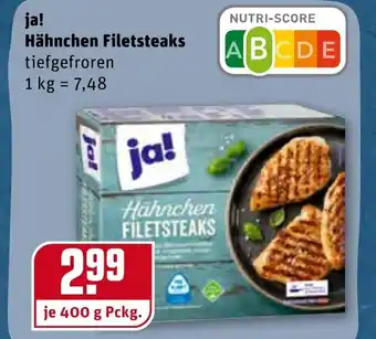 REWE Center Ja! Hähnchen Filetsteaks 400g Angebot