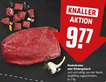 REWE Rinderbraten oder Rindergulasch 1 kg Angebot