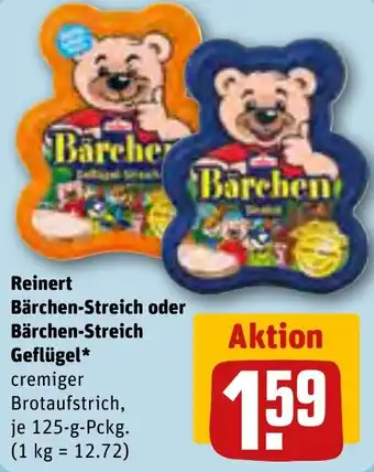 REWE Reinert Bärchen-Streich oder Bärchen-Streich Geflügel 125 g Pckg. Angebot