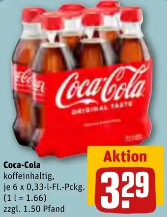 REWE Coca-Cola 6 x 0,33-l-Fl. Pckg. Angebot