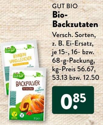 Aldi Süd GUT BIO Bio-Backzutaten 15/16/68 g Packung Angebot