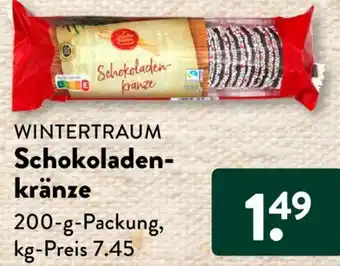 Aldi Süd WINTERTRAUM Schokoladenkränze 200 g Packung Angebot