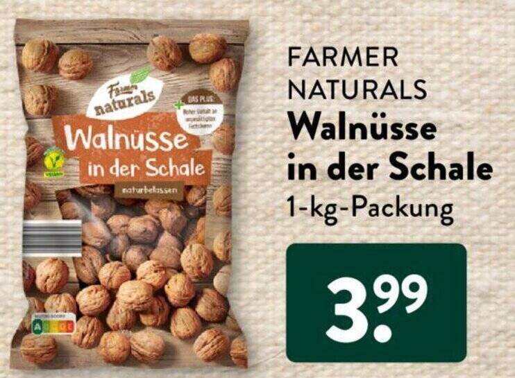 FARMER NATURALS Walnüsse in der Schale 1kgPackung Angebot bei Aldi Süd
