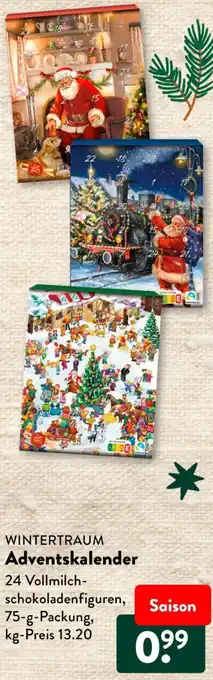 Aldi Süd WINTERTRAUM Adventskalender 75 g Packung Angebot