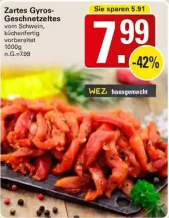 WEZ Zartes Gyros-Geschnetzeltes 1000 g Angebot