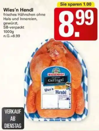 WEZ WIESENHOF Wies'n Hendl 1000 g Angebot