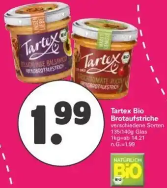 WEZ Tartex Bio Brotaufstriche 135/140g Glas Angebot