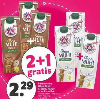 WEZ Bärenmarke Ohne Muh! Classic, Kakao oder Eiskaffee 1 Ltr. Packung Angebot