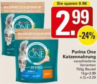 WEZ Purina One Katzennahrung 750g Beutel Angebot